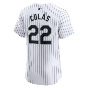 Men’s Chicago White Sox Oscar Colas Nike White Home Elite Player Jersey