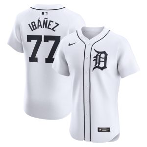 Men’s Detroit Tigers Andy Ibanez Nike White Home Elite Player Jersey