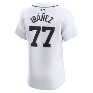 Men’s Detroit Tigers Andy Ibanez Nike White Home Elite Player Jersey