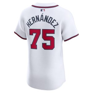 Men’s Atlanta Braves Daysbel Hernandez Nike White Home Elite Player Jersey