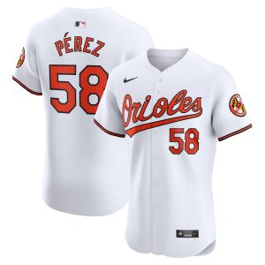 Men’s Baltimore Orioles Cionel Perez Nike White Home Elite Player Jersey