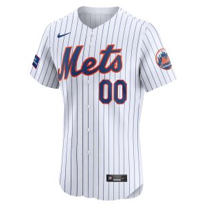 Men’s New York Mets Nike White Home Elite Custom Patch Jersey