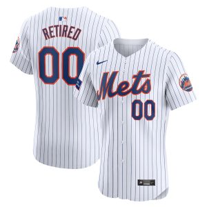 Men’s New York Mets Nike White Home Elite Pick-A-Player Retired Roster Patch Jersey