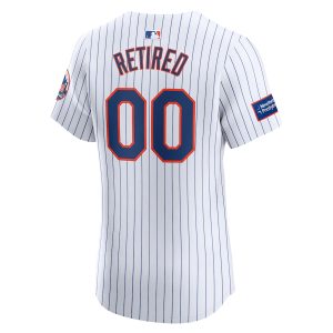 Men’s New York Mets Nike White Home Elite Pick-A-Player Retired Roster Patch Jersey