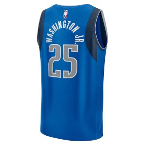 Men’s Dallas Mavericks PJ Washington Jr. Fanatics Branded Blue Fast Break Player Jersey – Icon Edition