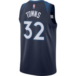 Men’s Minnesota Timberwolves Karl-Anthony Towns Nike Navy Swingman Jersey – Icon Edition