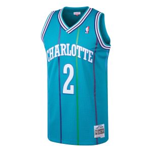 Men’s Charlotte Hornets Larry Johnson Mitchell & Ness Teal 1992/93 Hardwood Classics Swingman Jersey