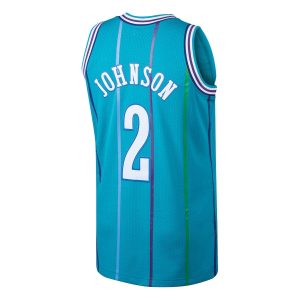 Men’s Charlotte Hornets Larry Johnson Mitchell & Ness Teal 1992/93 Hardwood Classics Swingman Jersey