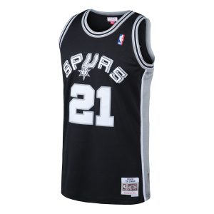 Men’s San Antonio Spurs Tim Duncan Mitchell & Ness Black 1998/99 Hardwood Classics Swingman Jersey