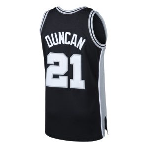 Men’s San Antonio Spurs Tim Duncan Mitchell & Ness Black 1998/99 Hardwood Classics Swingman Jersey