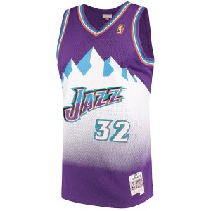 Men’s Utah Jazz Karl Malone Mitchell & Ness Purple 1996/97 Hardwood Classics Swingman Jersey