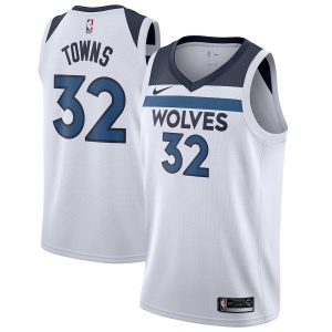 Men’s Minnesota Timberwolves Karl-Anthony Towns Nike White Swingman Jersey – Association Edition