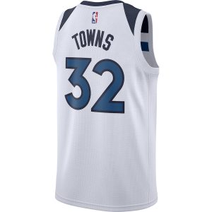 Men’s Minnesota Timberwolves Karl-Anthony Towns Nike White Swingman Jersey – Association Edition