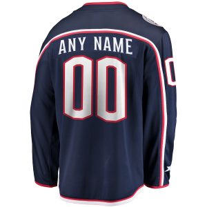 Men’s Columbus Blue Jackets Fanatics Branded Navy Home Breakaway Custom Jersey