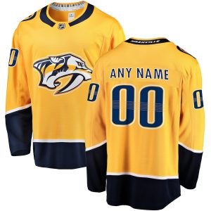 Men’s Nashville Predators Fanatics Branded Gold Home Breakaway Custom Jersey