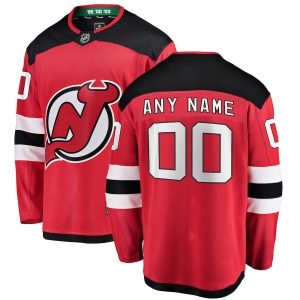 Men’s New Jersey Devils Fanatics Branded Red Home Breakaway Custom Jersey