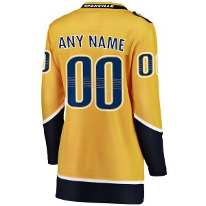 Women’s Nashville Predators Fanatics Branded Yellow Home Breakaway Custom Jersey