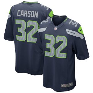 Men’s Seattle Seahawks Chris Carson Nike Navy Game Player Jersey