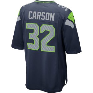 Men’s Seattle Seahawks Chris Carson Nike Navy Game Player Jersey