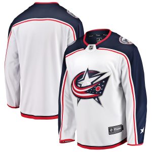 Men’s Columbus Blue Jackets Fanatics Branded White Breakaway Away Jersey