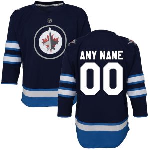 Toddler Winnipeg Jets Navy Home Replica Custom Jersey