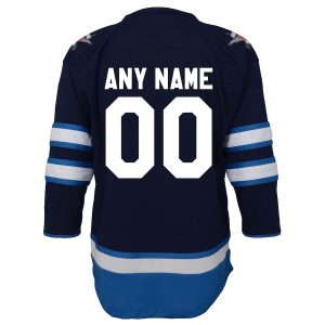 Toddler Winnipeg Jets Navy Home Replica Custom Jersey