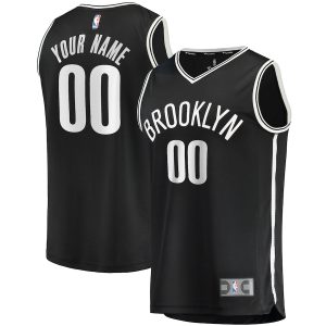 Men’s Brooklyn Nets Fanatics Branded Black Fast Break Custom Replica Jersey – Icon Edition