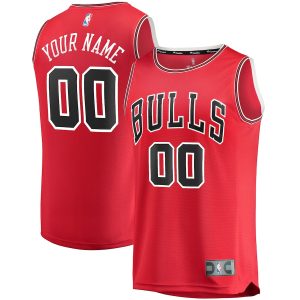 Men’s Chicago Bulls Fanatics Branded Red Fast Break Custom Replica Jersey – Icon Edition