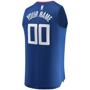 Men’s LA Clippers Fanatics Branded Royal Fast Break Custom Replica Jersey – Icon Edition