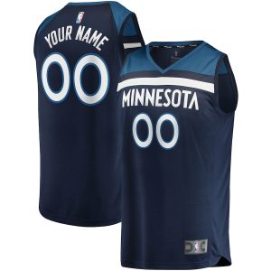 Men’s Minnesota Timberwolves Fanatics Branded Navy Fast Break Custom Replica Jersey – Icon Edition