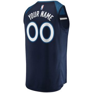 Men’s Minnesota Timberwolves Fanatics Branded Navy Fast Break Custom Replica Jersey – Icon Edition