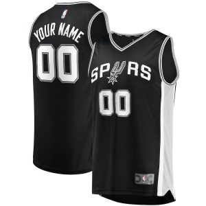 Men’s San Antonio Spurs Fanatics Branded Black Fast Break Custom Replica Jersey – Icon Edition