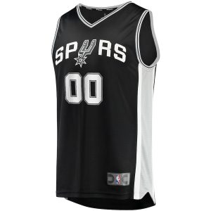 Men’s San Antonio Spurs Fanatics Branded Black Fast Break Custom Replica Jersey – Icon Edition