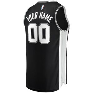 Men’s San Antonio Spurs Fanatics Branded Black Fast Break Custom Replica Jersey – Icon Edition