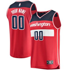 Men’s Washington Wizards Fanatics Branded Red Fast Break Custom Replica Jersey – Icon Edition