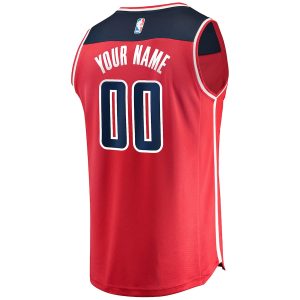 Men’s Washington Wizards Fanatics Branded Red Fast Break Custom Replica Jersey – Icon Edition