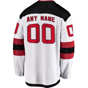 Men’s New Jersey Devils Fanatics Branded White Away Breakaway Custom Jersey