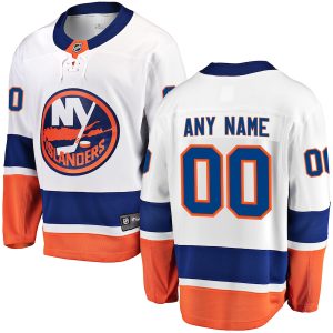 Men’s New York Islanders Fanatics Branded White Away Breakaway Custom Jersey