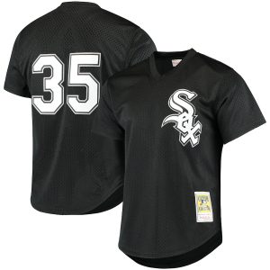 Men’s Chicago White Sox Frank Thomas Mitchell & Ness Black Cooperstown Mesh Batting Practice Jersey