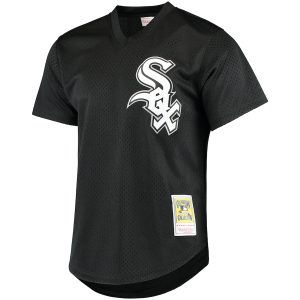 Men’s Chicago White Sox Frank Thomas Mitchell & Ness Black Cooperstown Mesh Batting Practice Jersey