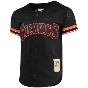 Men’s San Francisco Giants Matt Williams Mitchell & Ness Black Cooperstown Collection Mesh Batting Practice Button-Up Jersey