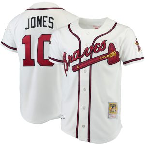 Men’s Atlanta Braves Chipper Jones Mitchell & Ness White Authentic Jersey