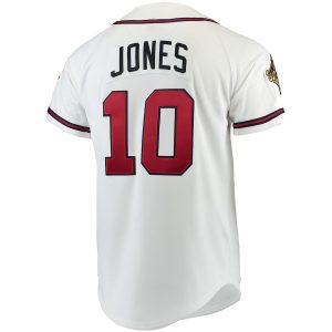 Men’s Atlanta Braves Chipper Jones Mitchell & Ness White Authentic Jersey