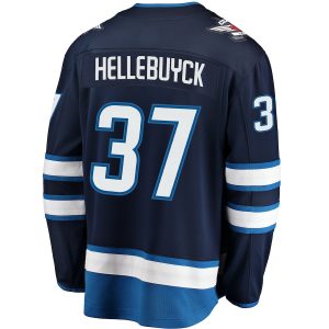 Men’s Winnipeg Jets Connor Hellebuyck Fanatics Branded Navy Breakaway Replica Jersey