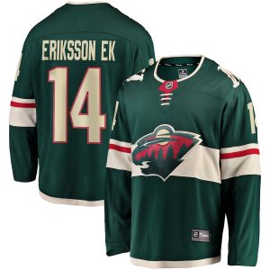 Men’s Minnesota Wild Joel Eriksson Ek Fanatics Branded Green Breakaway Jersey