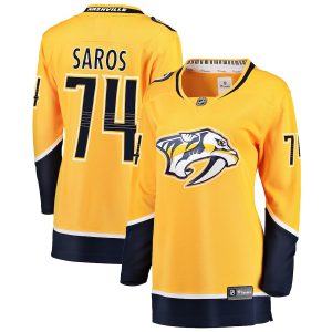 Women’s Nashville Predators Juuse Saros Fanatics Branded Gold Breakaway Player Jersey