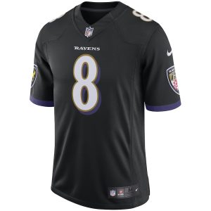 Men’s Baltimore Ravens Lamar Jackson Nike Black Speed Machine Limited Jersey