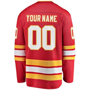 Men’s Calgary Flames Fanatics Branded Red Home Breakaway Custom Jersey