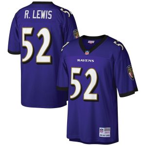 Men’s Baltimore Ravens Ray Lewis Mitchell & Ness Purple Big & Tall 2000 Retired Player Replica Jersey