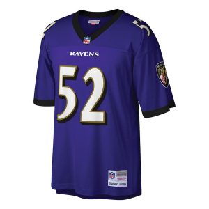 Men’s Baltimore Ravens Ray Lewis Mitchell & Ness Purple Big & Tall 2000 Retired Player Replica Jersey